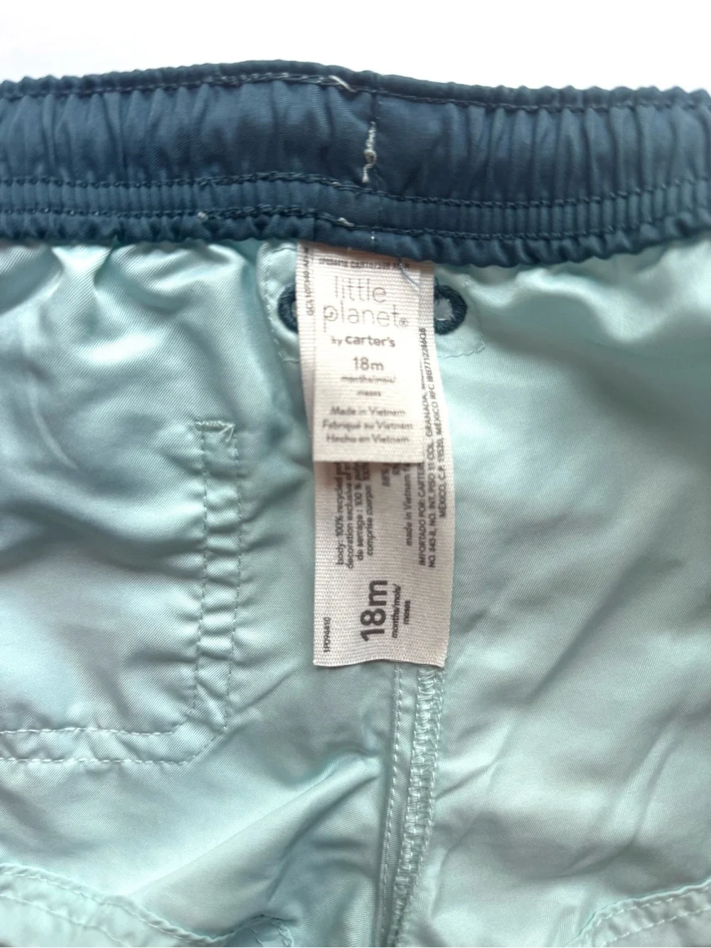 Little Planet by Carter’s Light Aqua Kids Swim Shorts